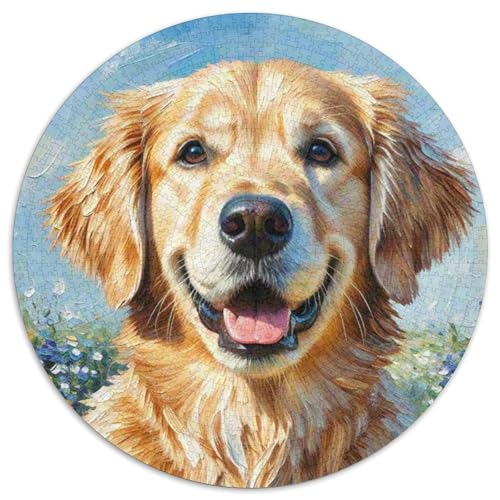 Goldener Retriever （20） 1000 Stück Puzzles VerringerterDruck Süße Haustiere Rund Puzzle Puzzle-Spiele Wand Dekoration Geschenk 1000pcs (67.5x67.5cm) von XDDBYUIZP