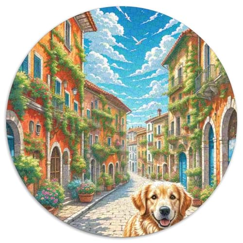 Goldener Retriever 1000 PCS Puzzles Stressabbau Spielzeug Für Familienpuzzle Süße Haustiere Circular Puzzles Puzzle-Spiele Wand Dekoration Geschenk 1000pcs (67.5x67.5cm) von XDDBYUIZP