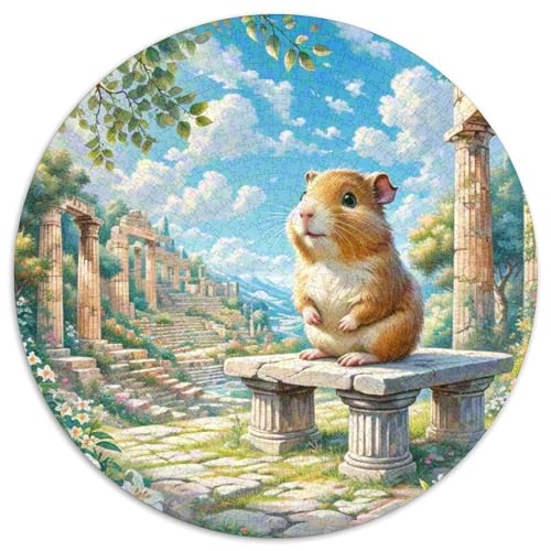Guineeschwein 1000 Stück Puzzles Stressabbau Spielzeug Für Familienpuzzle Süße Haustiere Runden Puzzle Puzzle-Spiele Wand Dekoration Geschenk 1000pcs (67.5x67.5cm) von XDDBYUIZP