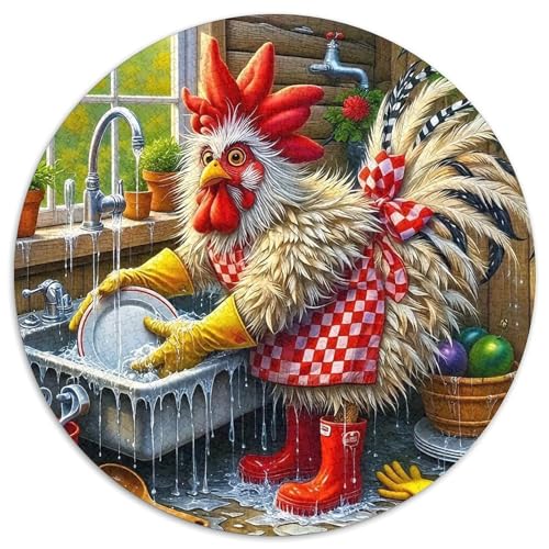 Hahn 1000 Stück Puzzles Circular Puzzle Puzzle-Spiele Wand Dekoration Geschenk (67.5x67.5cm) von XDDBYUIZP