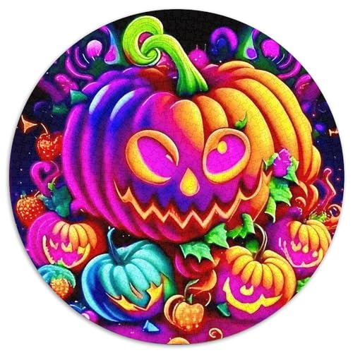 Halloween 1000 Stück Puzzles Stressabbau-Spielzeug Für Erwachsene Kinder Runden Puzzle Puzzle-Spiele Wand Dekoration Geschenk (67.5x67.5cm) von XDDBYUIZP