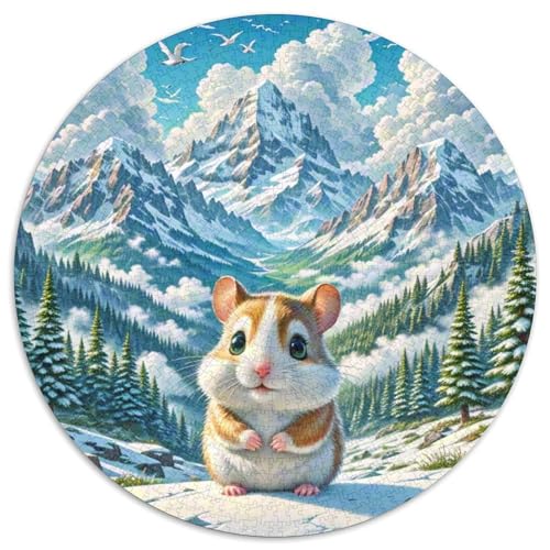 Hamster 1000 Stück Puzzles Für Erwachsene Und Kinder Jahren Süße Haustiere Runden Puzzle Puzzle-Spiele Wand Dekoration Geschenk 1000pcs (67.5x67.5cm) von XDDBYUIZP