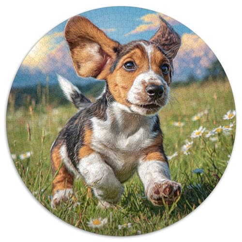 Haustierhund 1000 Stück Puzzle Stressabbau-Spielzeug Für Erwachsene Kinder Circular Puzzle Puzzle-Spiele Wand Dekoration Geschenk (67.5x67.5cm) von XDDBYUIZP