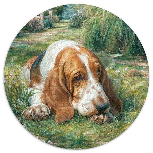 Haustierhund 1000 Stück Puzzles Circular Puzzle Puzzle-Spiele Wand Dekoration Geschenk (67.5x67.5cm) von XDDBYUIZP