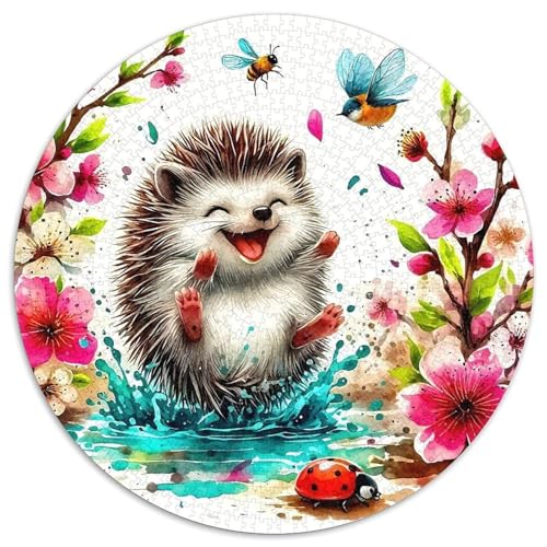 Hedgehog 1000 Stück Puzzle Stressabbau Spielzeug Für Familienpuzzle Rundes Puzzle Puzzle-Spiele Wand Dekoration Geschenk (67.5x67.5cm) von XDDBYUIZP