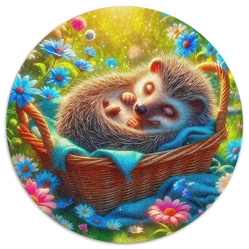 Hedgehog 1000 Stück Puzzles Stressabbau Spielzeug Für Familienpuzzle Circular Puzzle Puzzle-Spiele Wand Dekoration Geschenk (67.5x67.5cm) von XDDBYUIZP