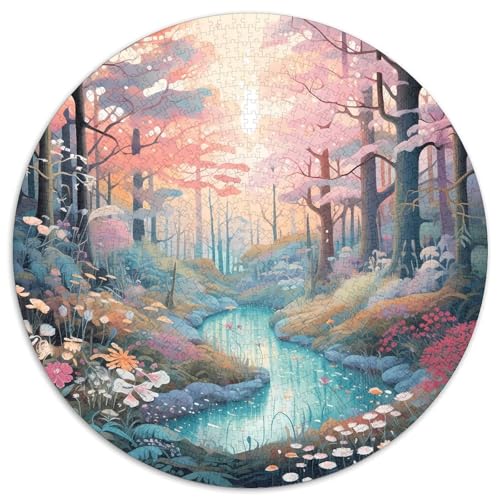 Herbst 1000 Stück Puzzle Stressabbau Spielzeug Für Familienpuzzle Maple Leaves Circular Puzzles Puzzle-Spiele Wand Dekoration Geschenk 1000pcs (67.5x67.5cm) von XDDBYUIZP