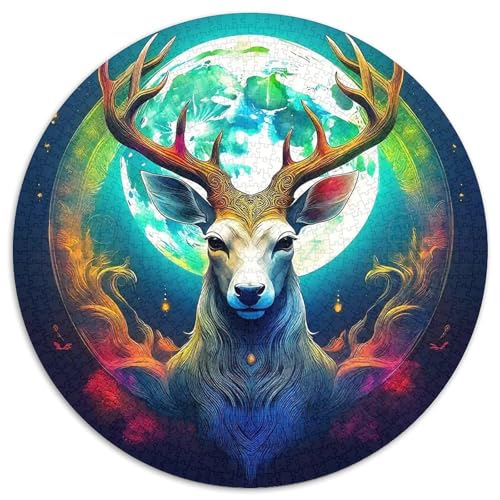Hirsch 1000 Stück Puzzles Stressabbau Spielzeug Für Familienpuzzle Circular Puzzle Puzzle-Spiele Wand Dekoration Geschenk (67.5x67.5cm) von XDDBYUIZP