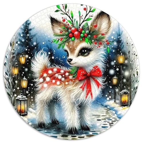 Hirsch 1000 Stück Puzzles VerringerterDruck Circular Puzzles Puzzle-Spiele Wand Dekoration Geschenk (67.5x67.5cm) von XDDBYUIZP