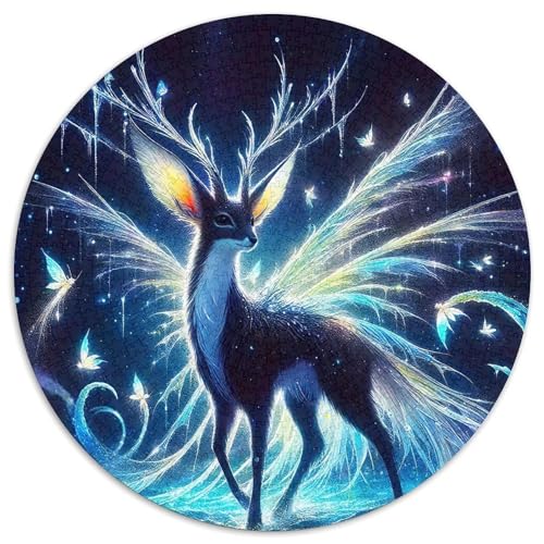 Hirsch 1000 Stück Puzzles VerringerterDruck Rundes Puzzle Puzzle-Spiele Wand Dekoration Geschenk (67.5x67.5cm) von XDDBYUIZP