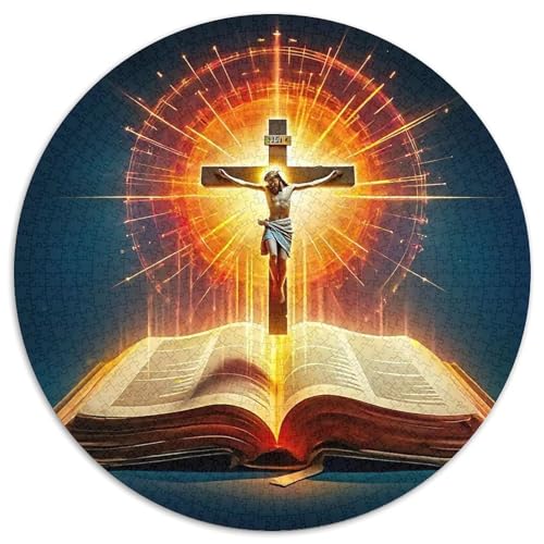 Jesus - Religion 1000 Stück Puzzles Für Erwachsene Und Kinder Jahren Runden Puzzle Puzzle-Spiele Wand Dekoration Geschenk (67.5x67.5cm) von XDDBYUIZP