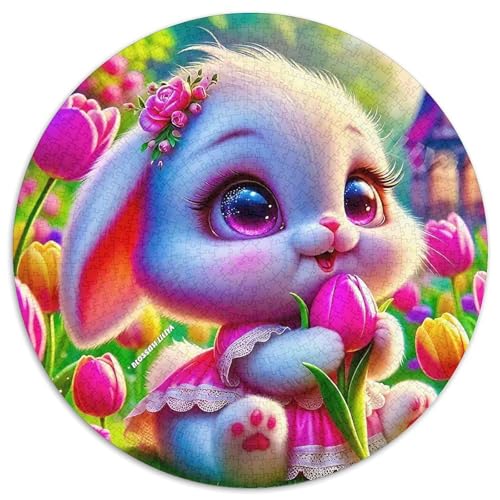Kaninchen 1000 Stück Puzzles Für Erwachsene Und Kinder Jahren Runden Puzzle Puzzle-Spiele Wand Dekoration Geschenk (67.5x67.5cm) von XDDBYUIZP