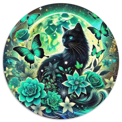 Katze 1000 Stück Puzzles Circular Puzzle Puzzle-Spiele Wand Dekoration Geschenk (67.5x67.5cm) von XDDBYUIZP