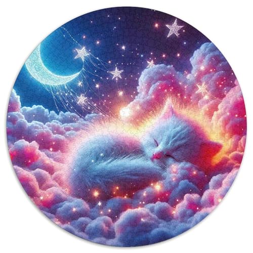 Katze 1000 Stück Puzzles Für Erwachsene Und Kinder Jahren Runden Puzzle Puzzle-Spiele Wand Dekoration Geschenk (67.5x67.5cm) von XDDBYUIZP