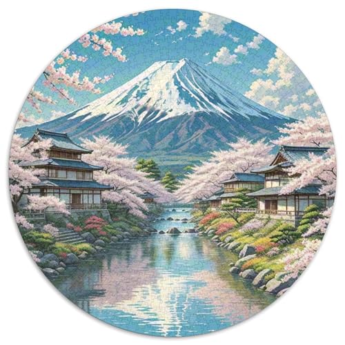 Kirschblüte 1000 Stück Puzzle VerringerterDruck Circular Puzzle Puzzle-Spiele Wand Dekoration Geschenk (67.5x67.5cm) von XDDBYUIZP