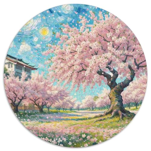 Kirschblüte 1000 Stück Puzzle VerringerterDruck Circular Puzzle Puzzle-Spiele Wand Dekoration Geschenk (67.5x67.5cm) von XDDBYUIZP