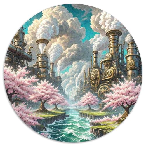 Kirschblüte 1000 Stück Puzzles Stressabbau Spielzeug Für Familienpuzzle Landschaft Rund Puzzle Puzzle-Spiele Wand Dekoration Geschenk 1000pcs (67.5x67.5cm) von XDDBYUIZP
