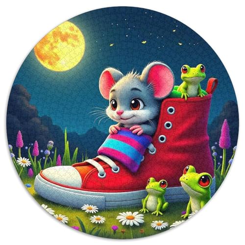 Kleine Maus 1000 PCS Puzzle Stressabbau-Spielzeug Für Erwachsene Kinder niedlich Haustier Rund Puzzle Puzzle-Spiele Wand Dekoration Geschenk (67.5x67.5cm) von XDDBYUIZP