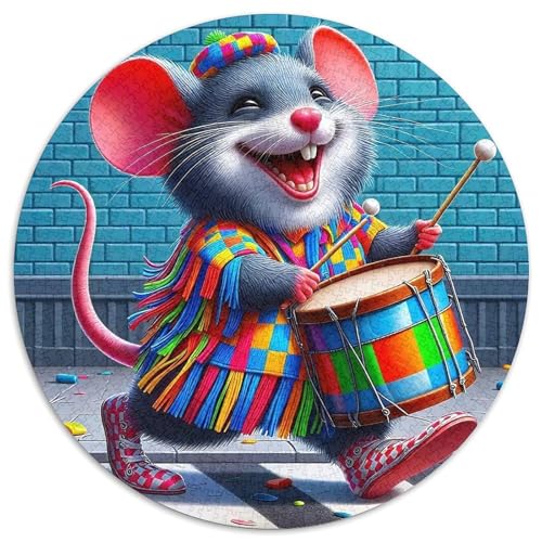 Kleine Maus 1000 Stück Puzzle Stressabbau-Spielzeug Für Erwachsene Kinder niedlich Haustier Rundes Puzzle Puzzle-Spiele Wand Dekoration Geschenk (67.5x67.5cm) von XDDBYUIZP