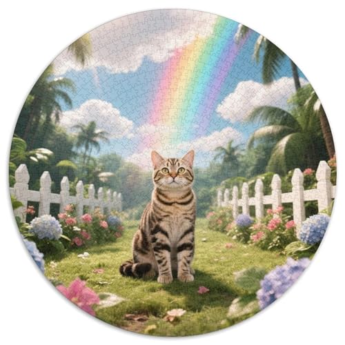 Kurzschwanzkatze 1000 Stück Puzzles Für Erwachsene Und Kinder Jahren Süße Haustiere Circular Puzzles Puzzle-Spiele Wand Dekoration Geschenk (67.5x67.5cm) von XDDBYUIZP