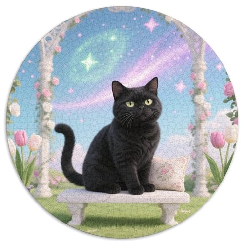 Kurzschwanzkatze 1000 Stück Puzzles VerringerterDruck Runden Puzzle Puzzle-Spiele Wand Dekoration Geschenk (67.5x67.5cm) von XDDBYUIZP
