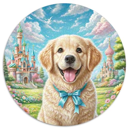 Labrador Hund 1000 Stück Puzzles Stressabbau Spielzeug Für Familienpuzzle Süße Haustiere Rundes Puzzle Puzzle-Spiele Wand Dekoration Geschenk 1000pcs (67.5x67.5cm) von XDDBYUIZP