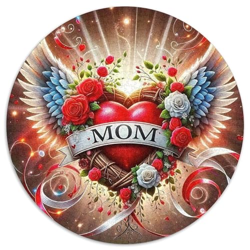 Liebe Blumen 1000 Stück Puzzle Stressabbau-Spielzeug Für Erwachsene Kinder Rund Puzzle Puzzle-Spiele Wand Dekoration Geschenk (67.5x67.5cm) von XDDBYUIZP