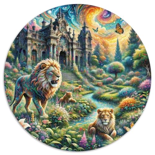 Löwen 1000 Stück Puzzle Stressabbau-Spielzeug Für Erwachsene Kinder Tier Rundes Puzzle Puzzle-Spiele Wand Dekoration Geschenk 1000pcs (67.5x67.5cm) von XDDBYUIZP