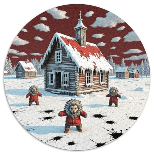Löwen 1000 Stück Puzzles Für Erwachsene Und Kinder Jahren Tier Circular Puzzle Puzzle-Spiele Wand Dekoration Geschenk 1000pcs (67.5x67.5cm) von XDDBYUIZP