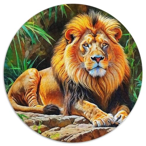 Löwen 1000 Stück Puzzles Stressabbau Spielzeug Für Familienpuzzle Rund Puzzle Puzzle-Spiele Wand Dekoration Geschenk (67.5x67.5cm) von XDDBYUIZP
