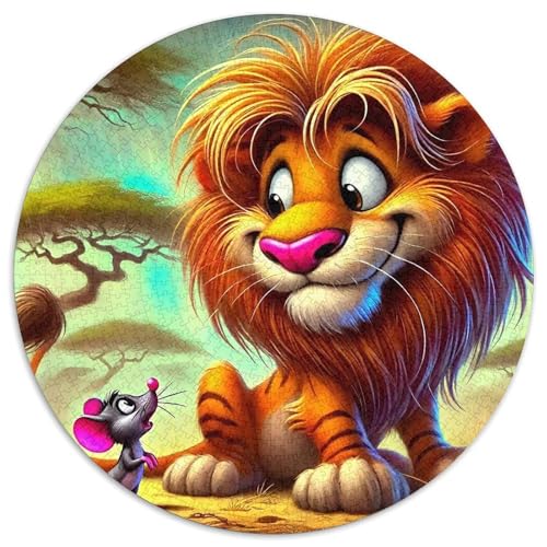 Löwen 1000 Stück Puzzles Stressabbau Spielzeug Für Familienpuzzle Runden Puzzle Puzzle-Spiele Wand Dekoration Geschenk (67.5x67.5cm) von XDDBYUIZP