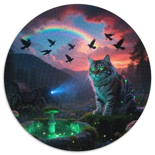 Maine Coon 1000 Stück Puzzle VerringerterDruck Süße Haustiere Circular Puzzles Puzzle-Spiele Wand Dekoration Geschenk (67.5x67.5cm) von XDDBYUIZP