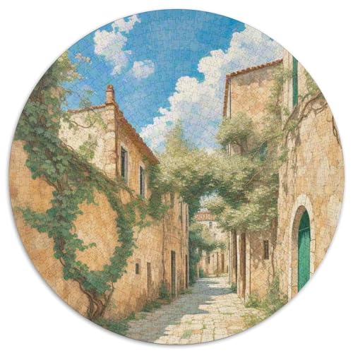 Malerei 1000 Stück Puzzle Stressabbau Spielzeug Für Familienpuzzle Landschaft Rundes Puzzle Puzzle-Spiele Wand DekoRatteteion Geschenk 1000pcs (67.5x67.5cm) von XDDBYUIZP