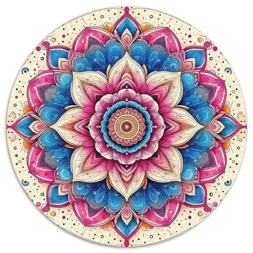 Mandala Blume 1000 Stück Puzzles Circular Puzzle Puzzle-Spiele Wand Dekoration Geschenk (67.5x67.5cm) von XDDBYUIZP