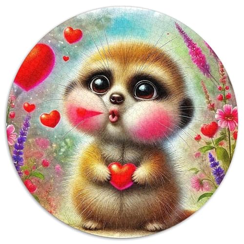 Meerkat 1000 Stück Puzzles Circular Puzzle Puzzle-Spiele Wand Dekoration Geschenk (67.5x67.5cm) von XDDBYUIZP