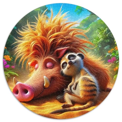 Meerkat 1000 Stück Puzzles Stressabbau Spielzeug Für Familienpuzzle Circular Puzzles Puzzle-Spiele Wand Dekoration Geschenk (67.5x67.5cm) von XDDBYUIZP