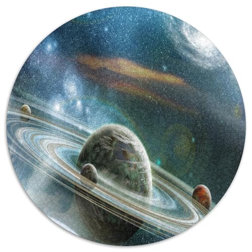 Milchstraße 1000 Stück Puzzle Stressabbau-Spielzeug Für Erwachsene Kinder Rund Puzzle Puzzle-Spiele Wand Dekoration Geschenk (67.5x67.5cm) von XDDBYUIZP