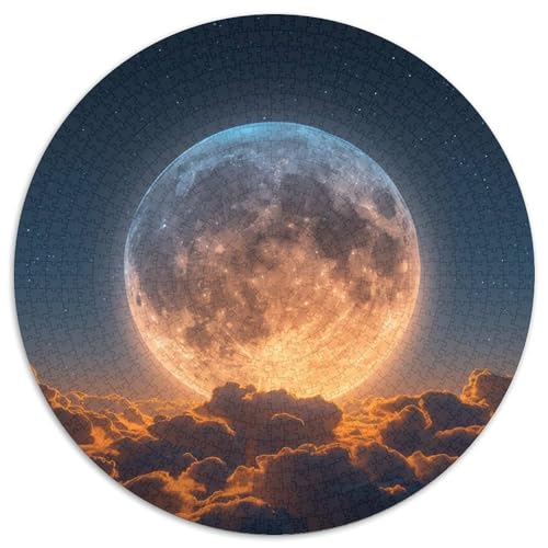 Mond 1000 Stück Puzzle VerringerterDruck Runden Puzzle Puzzle-Spiele Wand Dekoration Geschenk (67.5x67.5cm) von XDDBYUIZP