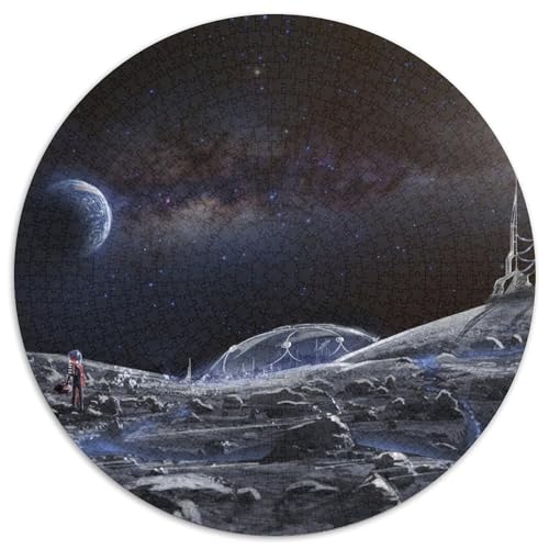 Mond 1000 Stück Puzzles Stressabbau Spielzeug Für Familienpuzzle Circular Puzzles Puzzle-Spiele Wand Dekoration Geschenk (67.5x67.5cm) von XDDBYUIZP
