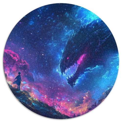 Monster 1000 PCS Puzzle Stressabbau-Spielzeug Für Erwachsene Kinder Runden Puzzle Puzzle-Spiele Wand Dekoration Geschenk (67.5x67.5cm) von XDDBYUIZP