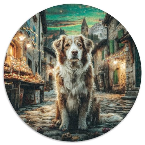 Netter Hund 1000 Stück Puzzles Für Erwachsene Und Kinder Jahren Runden Puzzle Puzzle-Spiele Wand Dekoration Geschenk (67.5x67.5cm) von XDDBYUIZP