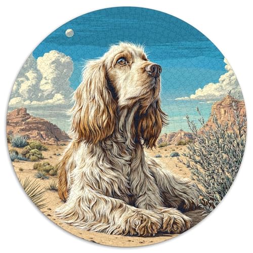 Netter Hund 1000 Stück Puzzles Für Erwachsene Und Kinder Jahren Runden Puzzle Puzzle-Spiele Wand Dekoration Geschenk (67.5x67.5cm) von XDDBYUIZP