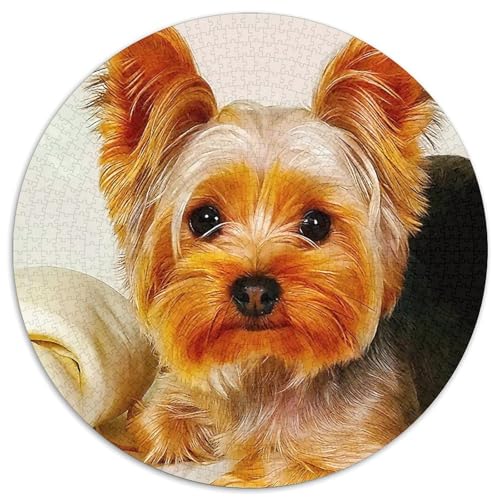 Netter Hund 1000 Stück Puzzles Für Erwachsene Und Kinder Jahren Rundes Puzzle Puzzle-Spiele Wand Dekoration Geschenk (67.5x67.5cm) von XDDBYUIZP