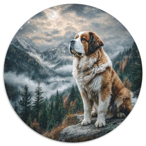 Netter Hund 1000 Stück Puzzles Stressabbau-Spielzeug Für Erwachsene Kinder Rund Puzzle Puzzle-Spiele Wand Dekoration Geschenk (67.5x67.5cm) von XDDBYUIZP
