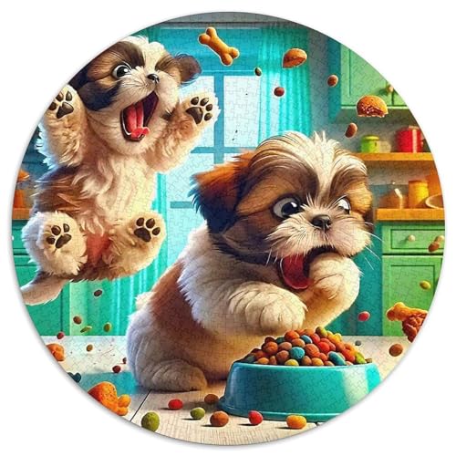 Netter Hund 1000 Stück Puzzles Stressabbau Spielzeug Für Familienpuzzle Circular Puzzle Puzzle-Spiele Wand Dekoration Geschenk (67.5x67.5cm) von XDDBYUIZP
