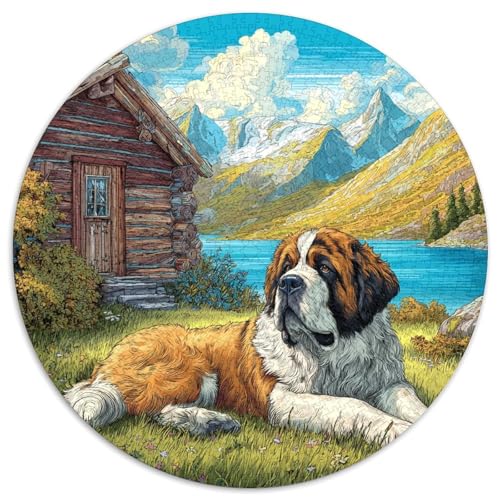 Netter Hund 1000 Stück Puzzles Stressabbau Spielzeug Für Familienpuzzle Rund Puzzle Puzzle-Spiele Wand Dekoration Geschenk (67.5x67.5cm) von XDDBYUIZP