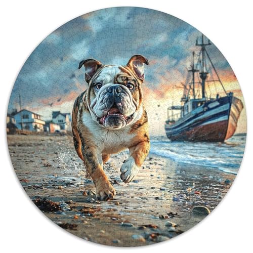 Netter Hund 1000 Stück Puzzles VerringerterDruck Runden Puzzle Puzzle-Spiele Wand Dekoration Geschenk (67.5x67.5cm) von XDDBYUIZP