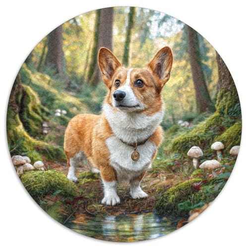 Niedlicher HaustiErhund 1000 Stück Puzzles Für Erwachsene Und Kinder Jahren Circular Puzzles Puzzle-Spiele Wand Dekoration Geschenk (67.5x67.5cm) von XDDBYUIZP