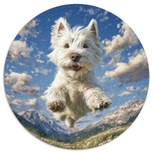 Niedlicher HaustiErhund 1000 Stück Puzzles Für Erwachsene Und Kinder Jahren Rundes Puzzle Puzzle-Spiele Wand Dekoration Geschenk (67.5x67.5cm) von XDDBYUIZP