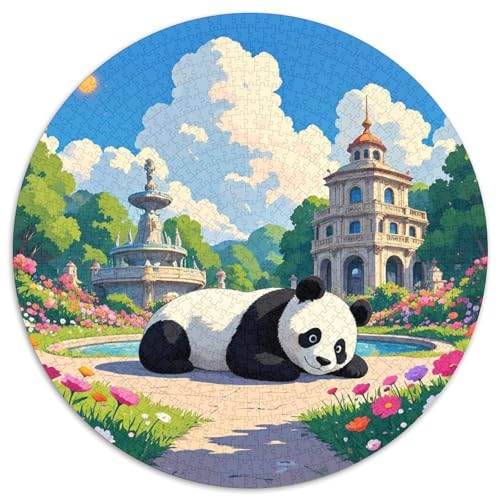Panda 1000 Stück Puzzle Stressabbau Spielzeug Für Familienpuzzle Süße Haustiere Circular Puzzles Puzzle-Spiele Wand Dekoration Geschenk 1000pcs (67.5x67.5cm) von XDDBYUIZP